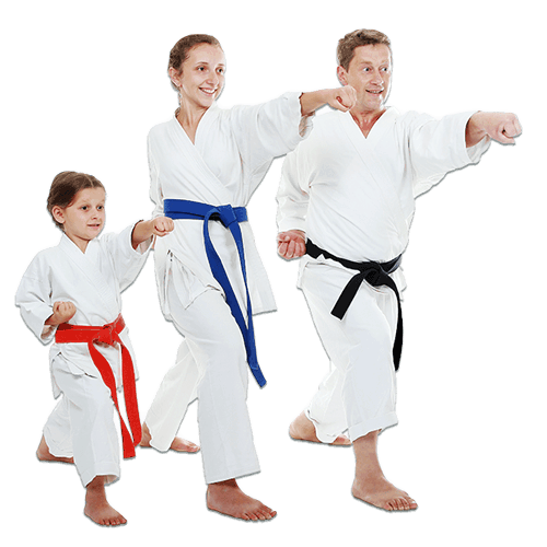 Martial Arts Lessons for Families in Chino Hills CA - Man and Daughters Family Punching Together